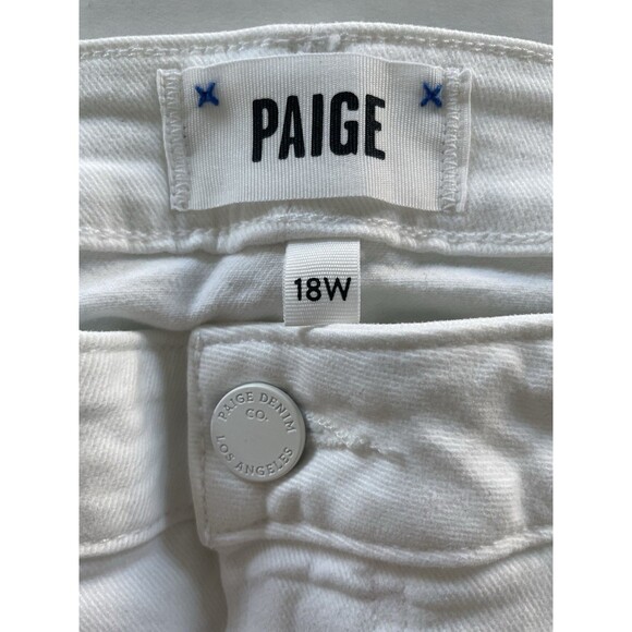 Paige Hoxton Crop High Rise Ultra Skinny Jeans Women’s 18W Plus Crisp White - Picture 8 of 16